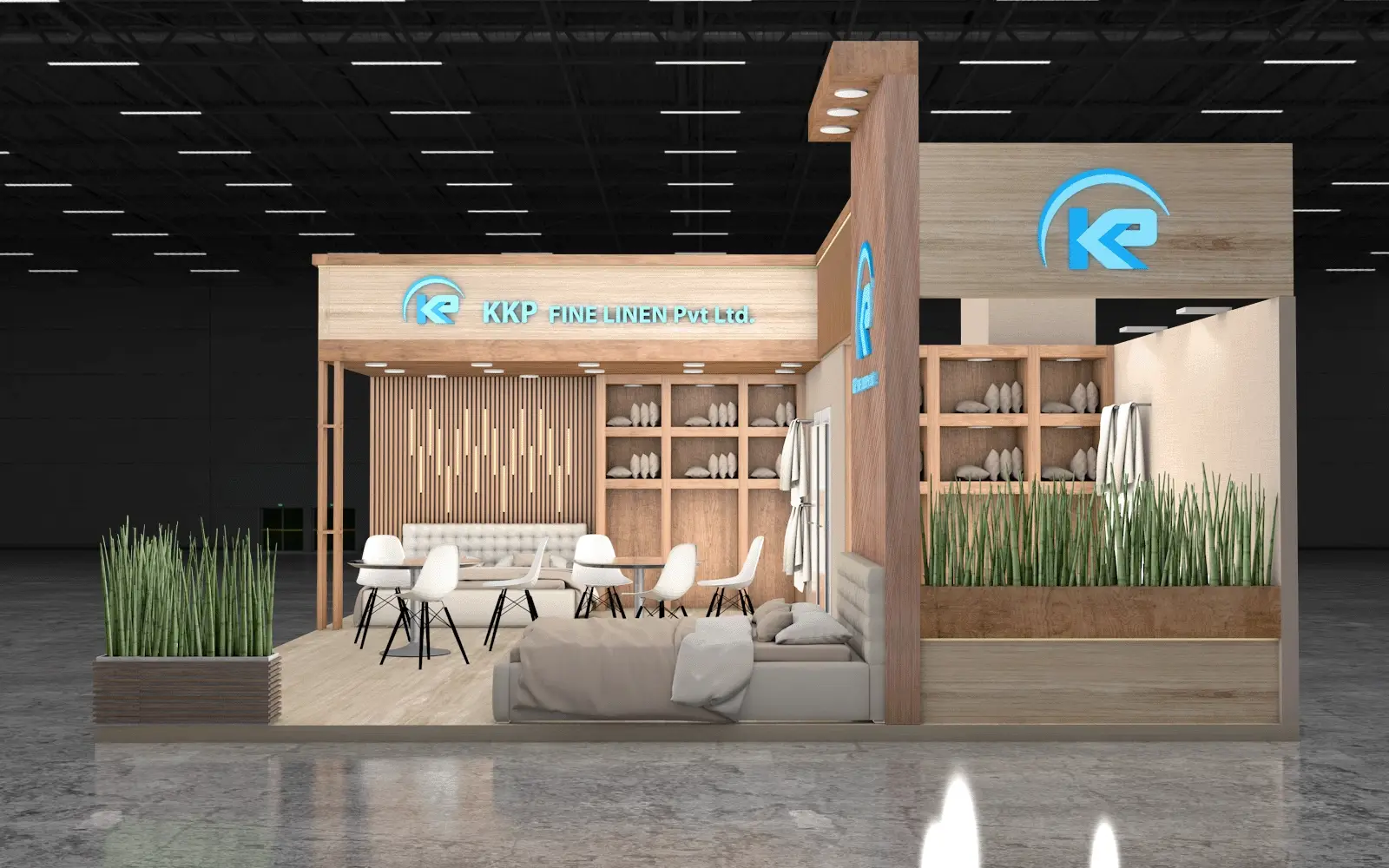 Photorealistische Visualisierung für Heimtextilien Messestand - 3D Rendering