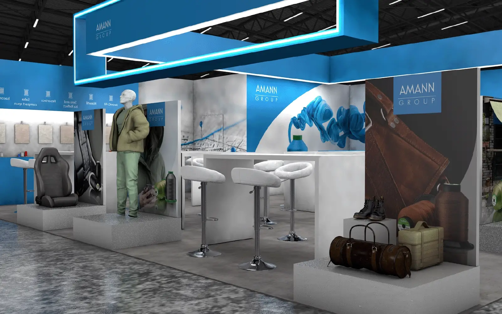 Photorealistisches Rendering Messestand AMANN - Cinema 4D Design