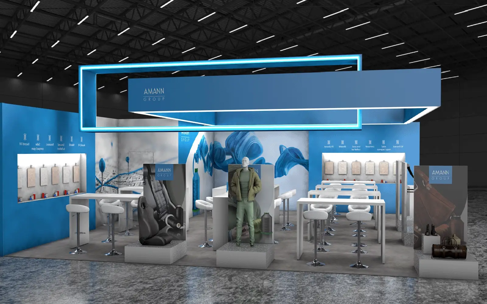 Detailansicht Messebau Visualisierung - Hochwertige Texturen und Lichtsetup